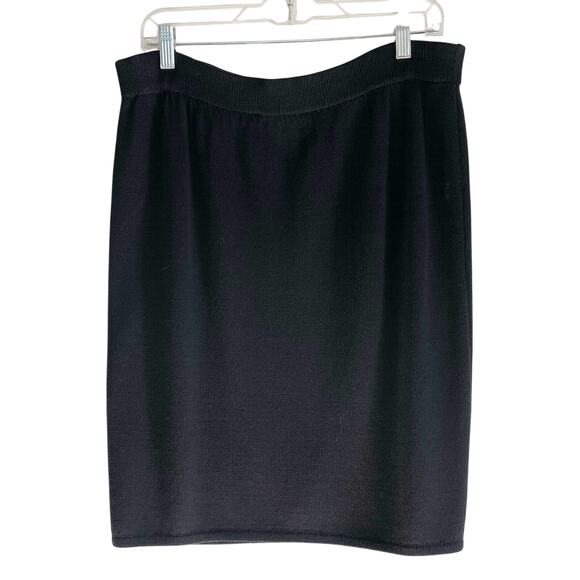 St. John Women’s Black Santana Knit A-Line Skirt - Picture 4 of 6
